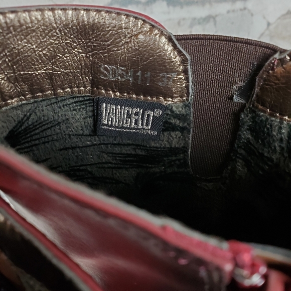 Vangelo Donna Mid Calf  Heeled Dress Boot Bordo Red 37/6.5 - Picture 11 of 16